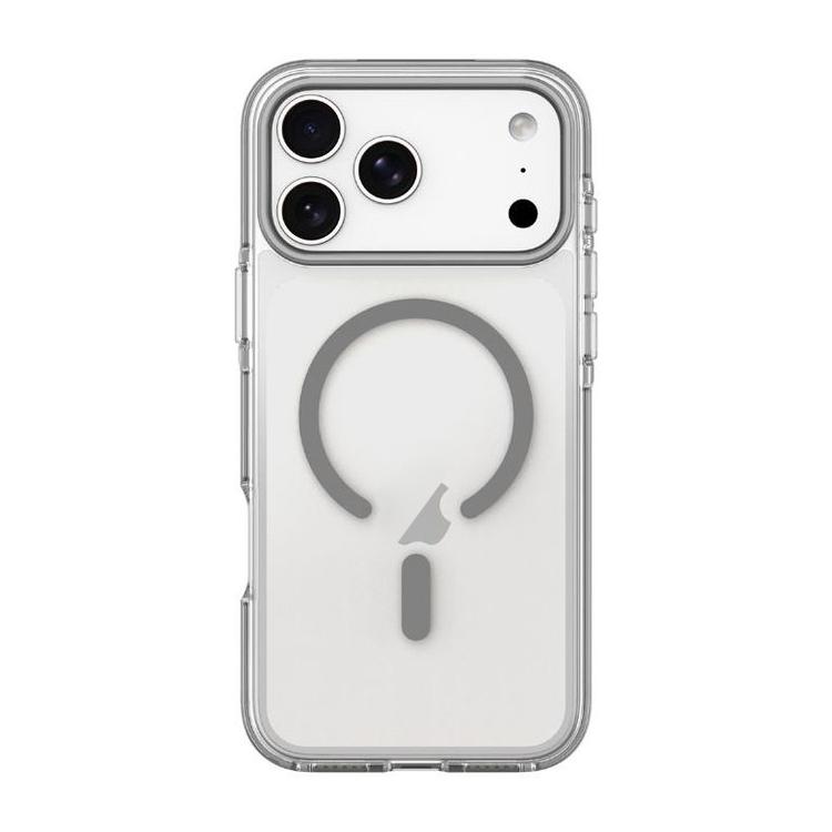 For iPhone 17 Pro Max Dual-Color PC Hybrid TPU Magnetic Phone Case(Grey)