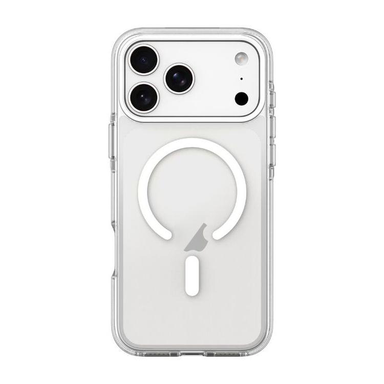 For iPhone 17 Pro Max Dual-Color PC Hybrid TPU Magnetic Phone Case(White)