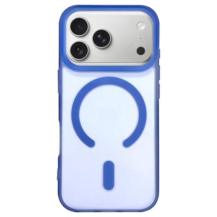 For iPhone 17 Pro Max Dual-Side Frosted MagSafe Clear Phone Case(Blue)