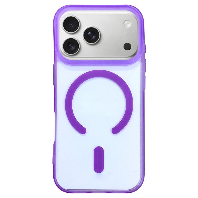 For iPhone 17 Pro Max Dual-Side Frosted MagSafe Clear Phone Case(Purple)