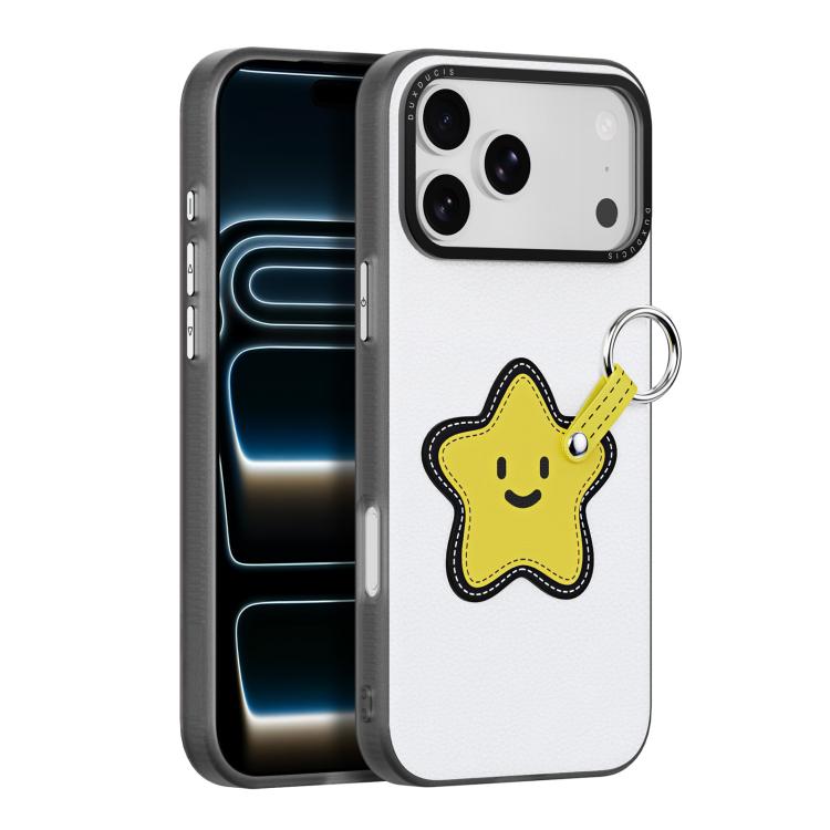 For iPhone 17 Pro Max DUX DUCIS LUVY Series Phone Case with Finger Ring Buckle(Snow White Stars)