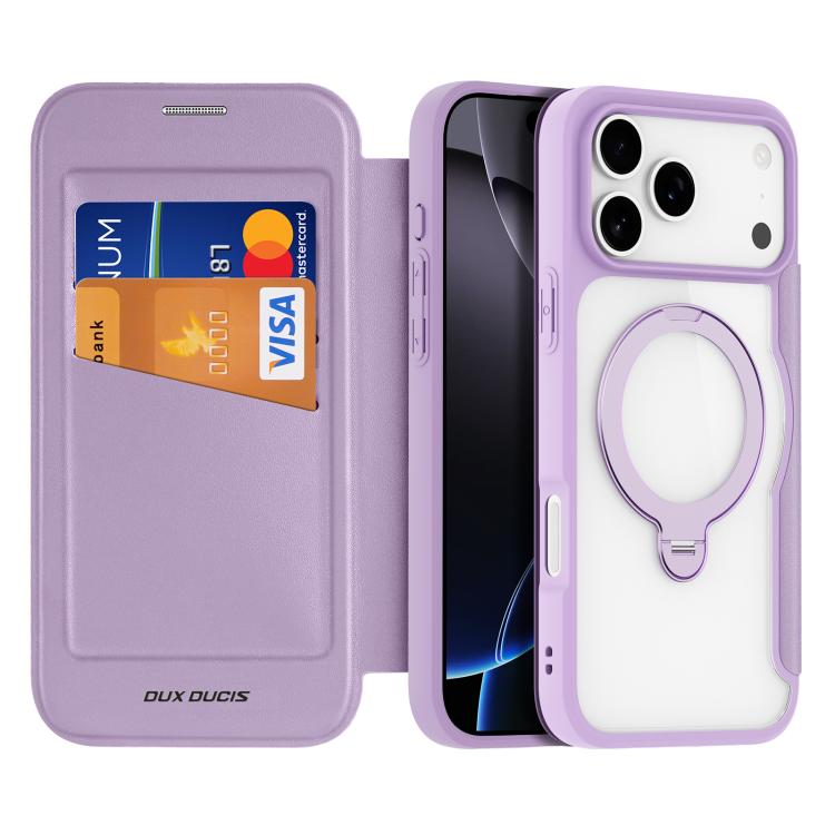 For iPhone 17 Pro Max DUX DUCIS Skin X Pro Series MagSafe Ring Holder Leather Phone Case(Purple)