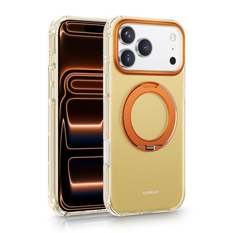For iPhone 17 Pro Max EASONCASE IMD Dual-Sided Coating Airbag Shockproof Magnetic Holder Phone Case(Yellow)