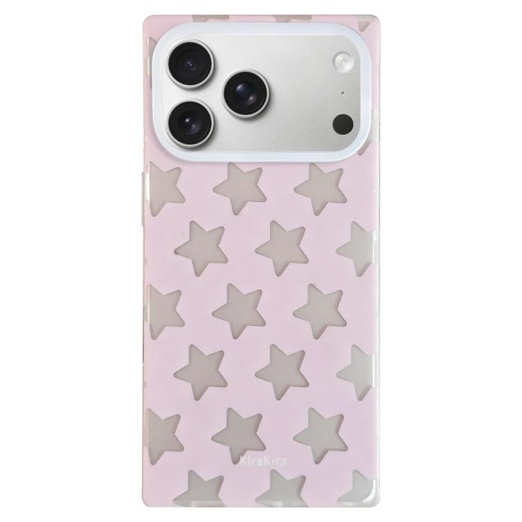 For iPhone 17 Pro Max Electroplated Frosted Solid Color Five-Pointed Star Pattern Phone Case(Pink)