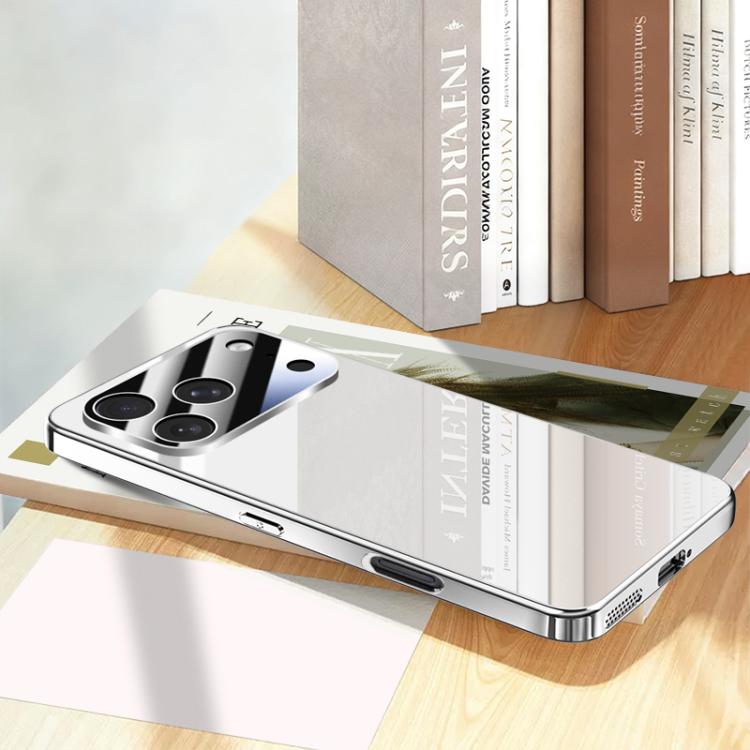 For iPhone 17 Pro Max Electroplating Ice Crystal Airbag Full Coverage Shockproof Phone Case(Silver)