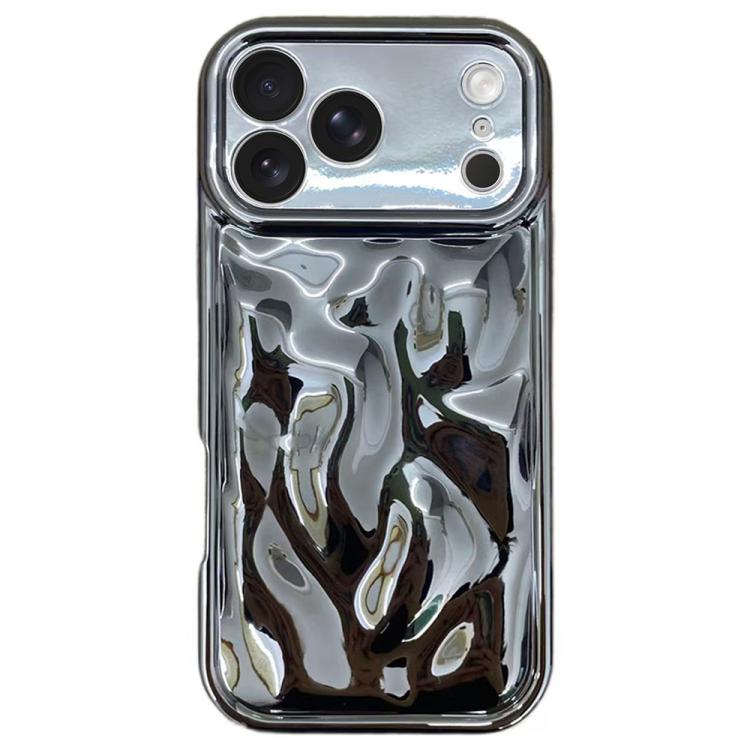 For iPhone 17 Pro Max Electroplating Meteorite Texture TPU Phone Case(Silver)