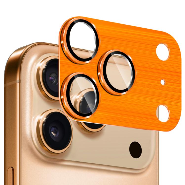 For iPhone 17 Pro Max ENKAY Anti-reflection Camera Lens Brushed Aluminium Alloy Tempered Glass Film(Orange)