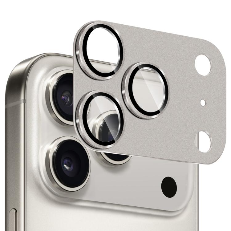 For iPhone 17 Pro Max ENKAY Anti-reflection Camera Lens Frosted Armor Aluminium Alloy Tempered Glass Film(Grey)