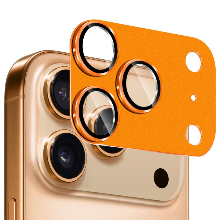 For iPhone 17 Pro Max ENKAY Anti-reflection Camera Lens Frosted Armor Aluminium Alloy Tempered Glass Film(Orange)
