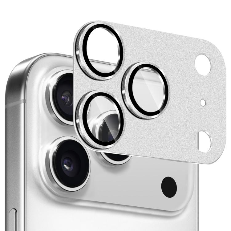 For iPhone 17 Pro Max ENKAY Anti-reflection Camera Lens Frosted Armor Aluminium Alloy Tempered Glass Film(Silver)
