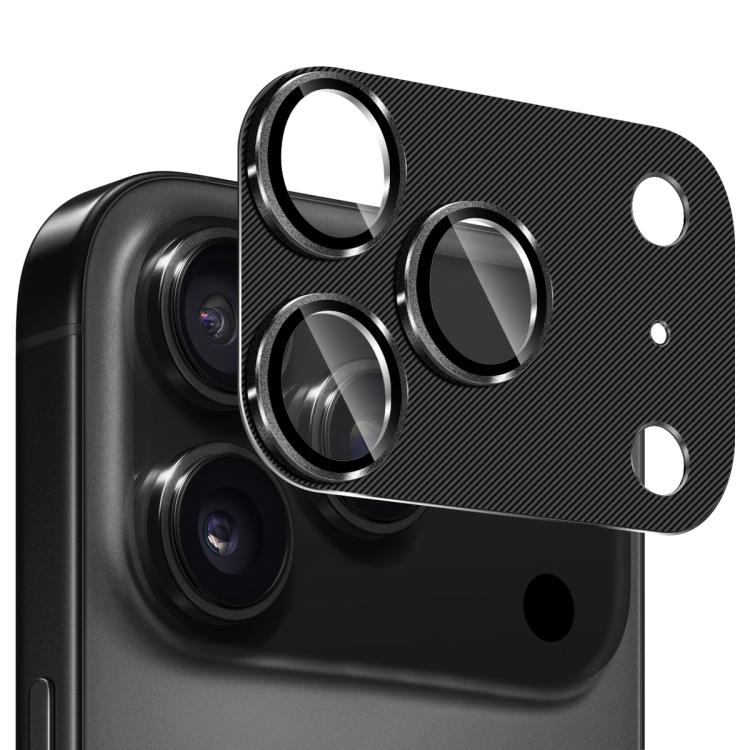 For iPhone 17 Pro Max ENKAY CD Texture Aluminium Alloy Tempered Glass Lens Cover Film(Black)