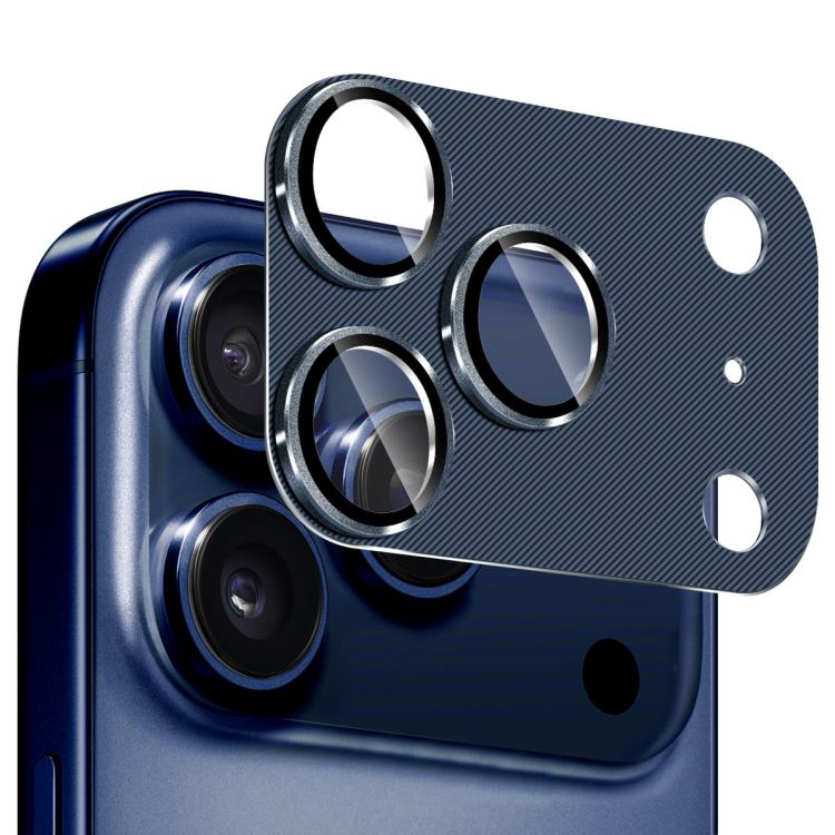 For iPhone 17 Pro Max ENKAY CD Texture Aluminium Alloy Tempered Glass Lens Cover Film(Blue)