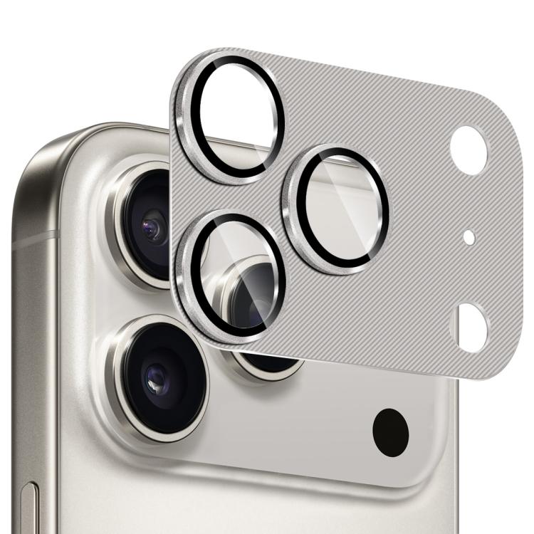 For iPhone 17 Pro Max ENKAY CD Texture Aluminium Alloy Tempered Glass Lens Cover Film(Grey)