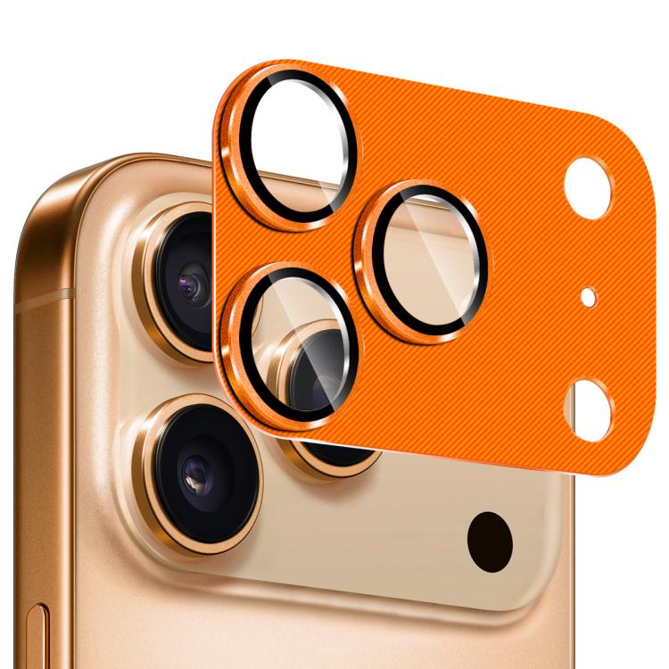 For iPhone 17 Pro Max ENKAY CD Texture Aluminium Alloy Tempered Glass Lens Cover Film(Orange)