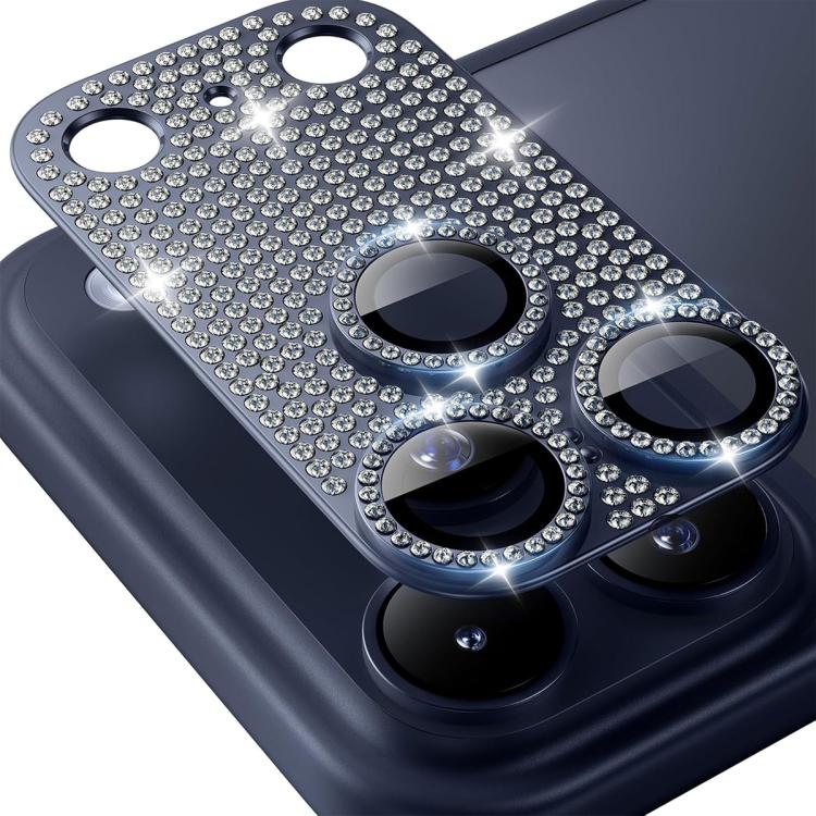 For iPhone 17 Pro Max ENKAY Hat-Prince Blink Diamond Camera Lens Aluminium Alloy Tempered Glass Film(Dark Blue)