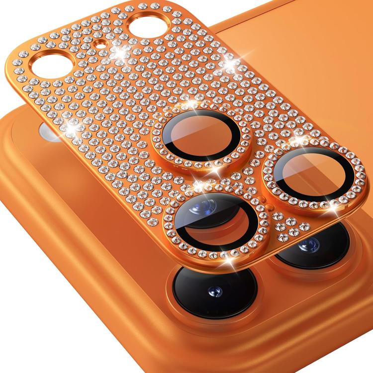 For iPhone 17 Pro Max ENKAY Hat-Prince Blink Diamond Camera Lens Aluminium Alloy Tempered Glass Film(Orange)