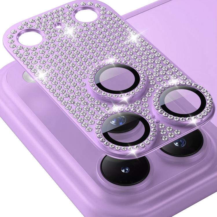 For iPhone 17 Pro Max ENKAY Hat-Prince Blink Diamond Camera Lens Aluminium Alloy Tempered Glass Film(Purple)