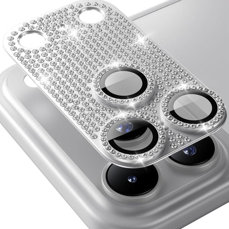 For iPhone 17 Pro Max ENKAY Hat-Prince Blink Diamond Camera Lens Aluminium Alloy Tempered Glass Film(Silver)