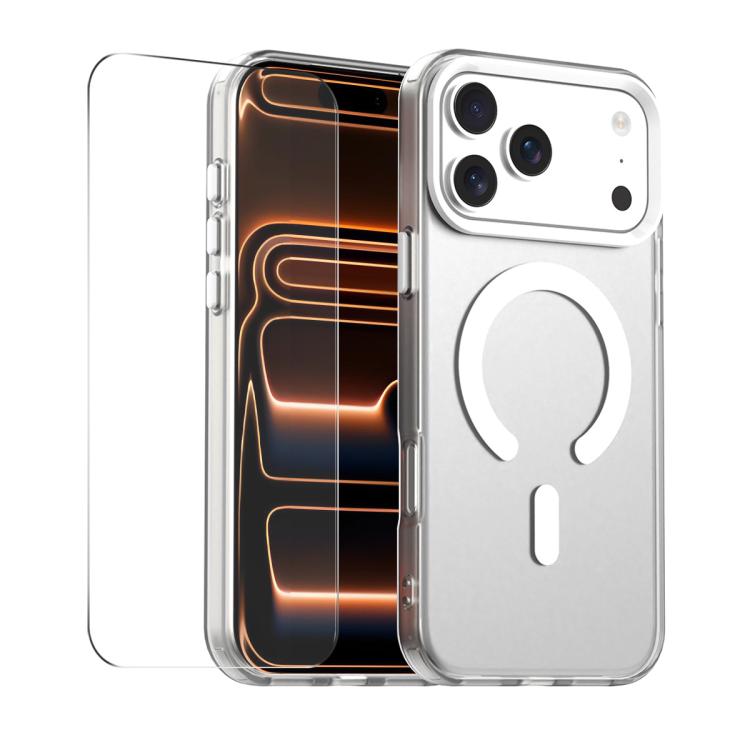 For iPhone 17 Pro Max ENKAY Hat-Prince MagSafe Candy Color Phone Case with Thick Adhesive Glass Film(White)