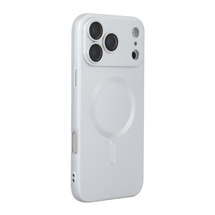 For iPhone 17 Pro Max ENKAY MagSafe Matte TPU Phone Case with Lens Film(Silver)