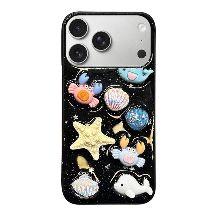 For iPhone 17 Pro Max Epoxy Acrylic Hybrid TPU Phone Case(Ocean Shell Crab)