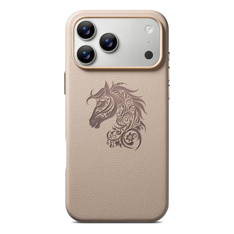 For iPhone 17 Pro Max ESEBLE B1 Five Flowered Horse Phone Case(Khaki)