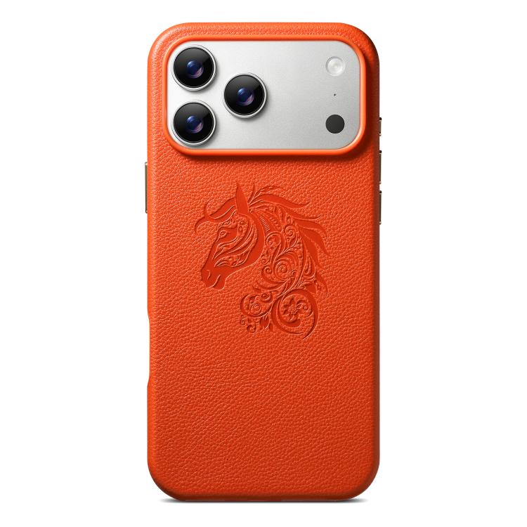 For iPhone 17 Pro Max ESEBLE B1 Five Flowered Horse Phone Case(Orange)