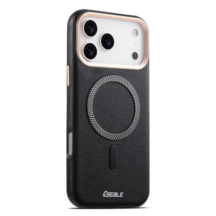 For iPhone 17 Pro Max ESEBLE L2 Litchi Texture Metal Lens Magnetic Phone Case(Black)