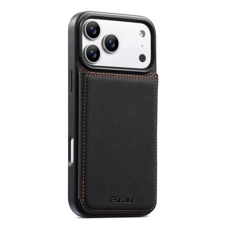 For iPhone 17 Pro Max ESEBLE Retro Texture Double Buckle Card Slot Phone Case(Black)