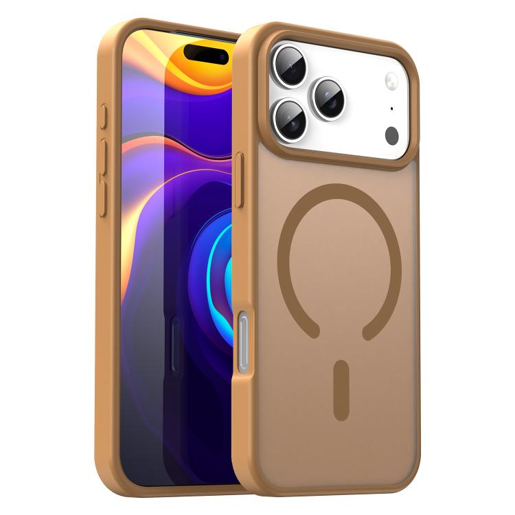 For iPhone 17 Pro Max Fanying Series PC Hybrid TPU Translucent Frosted MagSafe Phone Case(Desert Gold)