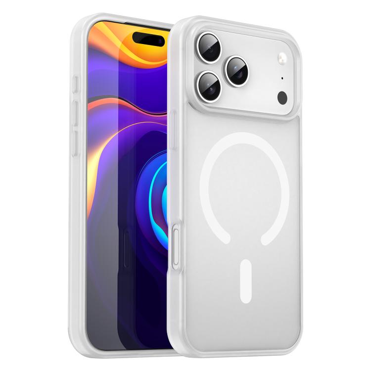 For iPhone 17 Pro Max Fanying Series PC Hybrid TPU Translucent Frosted MagSafe Phone Case(Matte White)