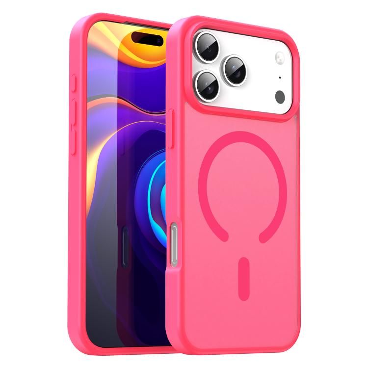 For iPhone 17 Pro Max Fanying Series PC Hybrid TPU Translucent Frosted MagSafe Phone Case(Rose Red)