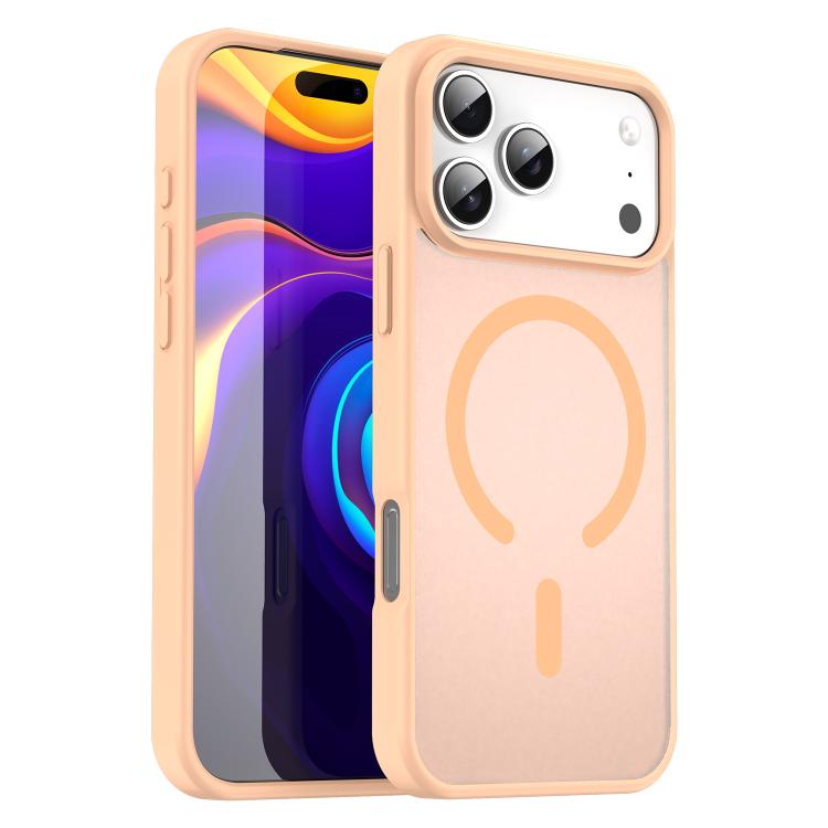 For iPhone 17 Pro Max Fanying Series PC Hybrid TPU Translucent Frosted MagSafe Phone Case(Rouge Powder)