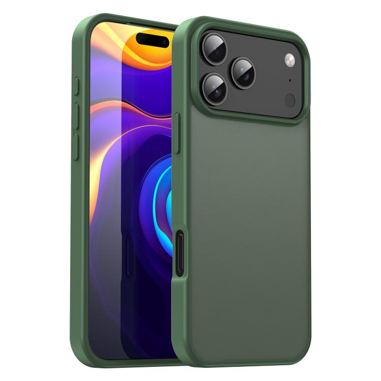 For iPhone 17 Pro Max Fanying Series PC Hybrid TPU Translucent Frosted Phone Case(Olive Green)