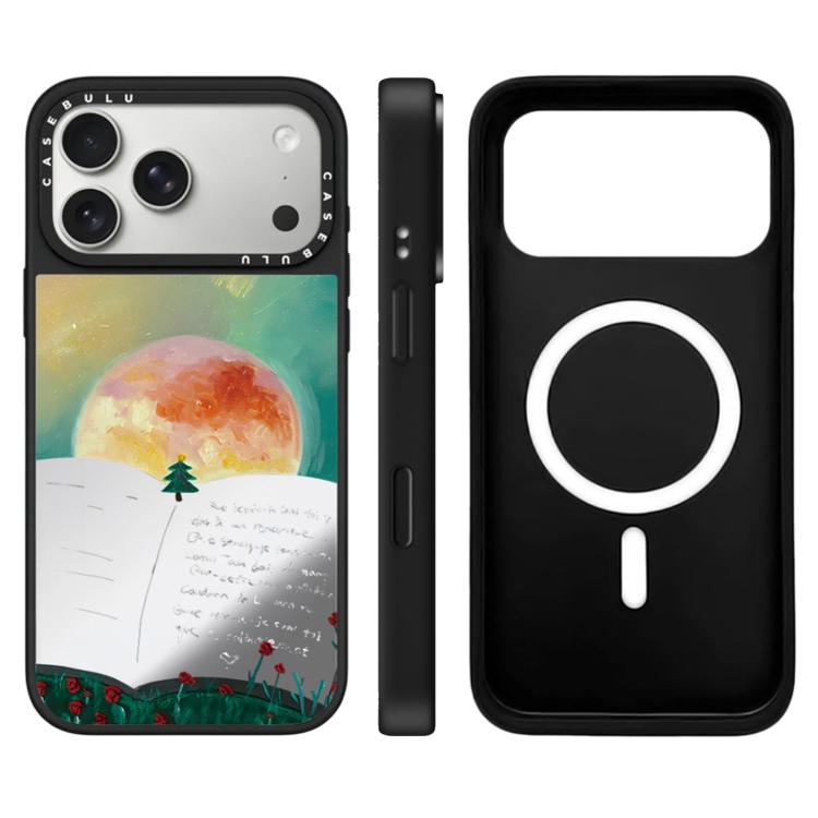 For iPhone 17 Pro Max Floating Man Series Pattern Mirror Magnetic Phone Case(Book)