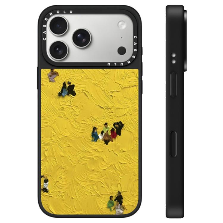 For iPhone 17 Pro Max Floating Man Series Pattern Mirror Phone Case(Wheat Field)