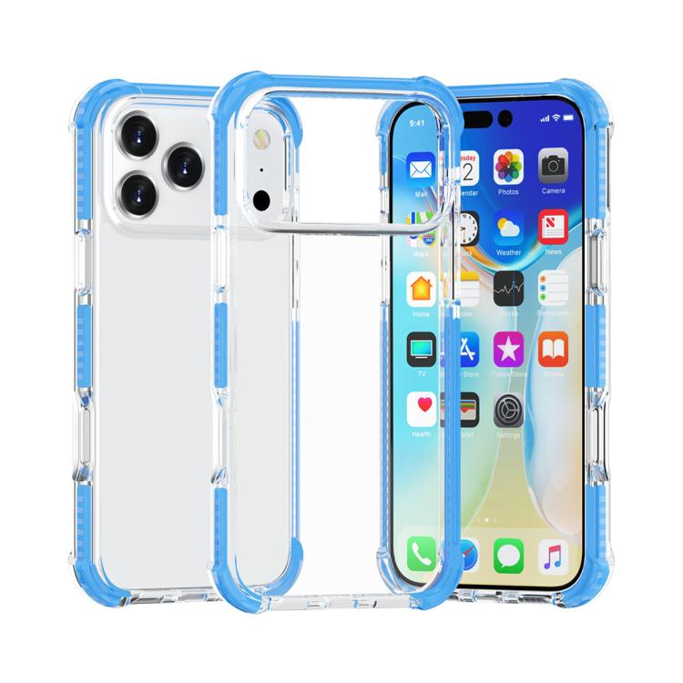 For iPhone 17 Pro Max Four-corner Shockproof TPU Hybrid Acrylic Phone Case(Blue)