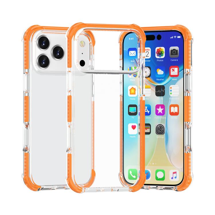 For iPhone 17 Pro Max Four-corner Shockproof TPU Hybrid Acrylic Phone Case(Orange)
