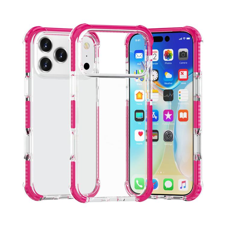 For iPhone 17 Pro Max Four-corner Shockproof TPU Hybrid Acrylic Phone Case(Pink)