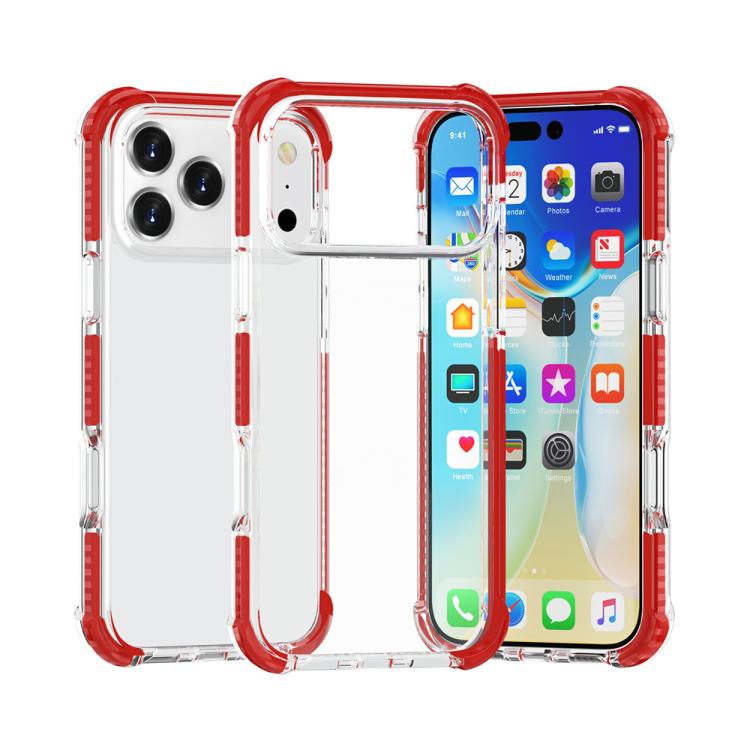 For iPhone 17 Pro Max Four-corner Shockproof TPU Hybrid Acrylic Phone Case(Red)