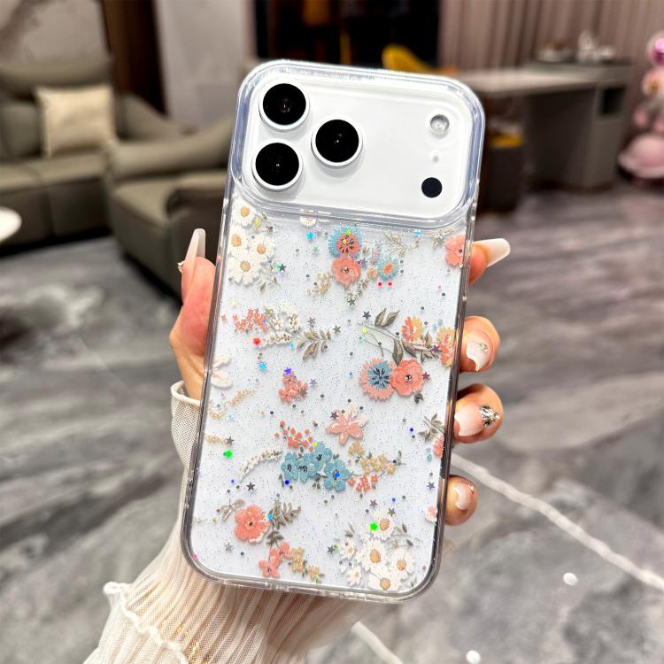 For iPhone 17 Pro Max Fresh Small Floral Epoxy TPU Phone Case(D01 Beautiful Bouquet)