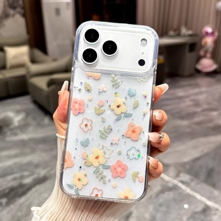 For iPhone 17 Pro Max Fresh Small Floral Epoxy TPU Phone Case(D02 Hand-painted Flower)