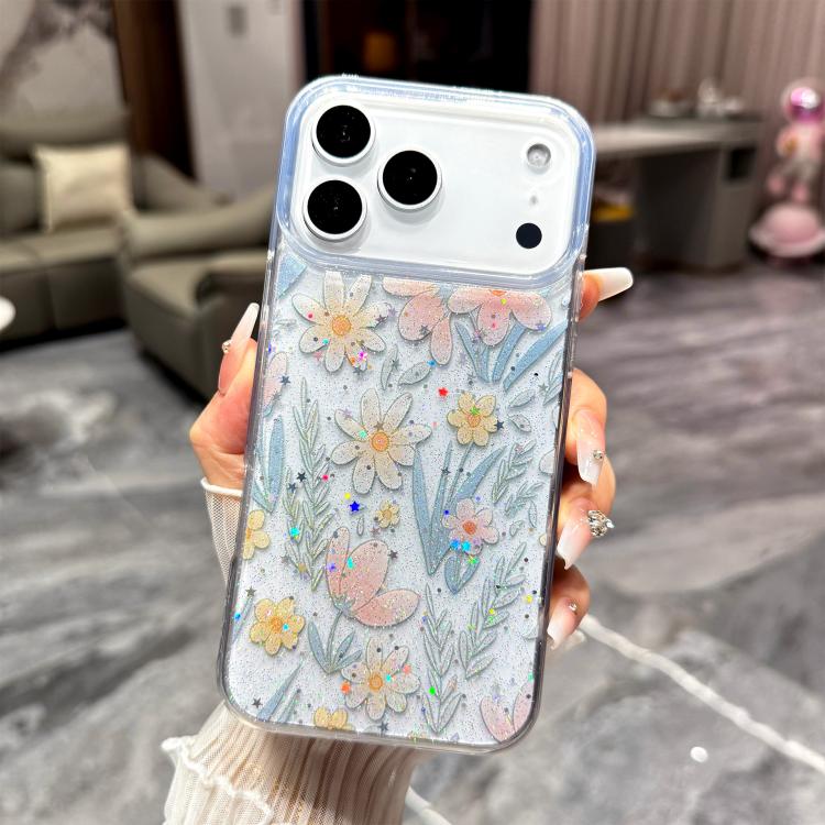 For iPhone 17 Pro Max Fresh Small Floral Epoxy TPU Phone Case(D03 Floral Pink)