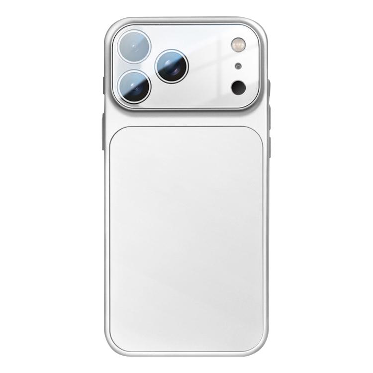 For iPhone 17 Pro Max Frosted Acrylic Hybrid TPU Phone Case with Lens Film(Silver White)