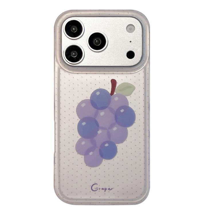 For iPhone 17 Pro Max Frosted Black Polka Dot Full Coverage TPU Phone Case(Grape)