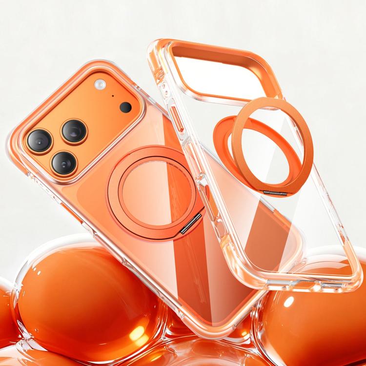 For iPhone 17 Pro Max GEBEI Vacuum Airbag TPU + Acrylic 360 Rotating Bracket Magnetic Shockproof Phone Case(Orange)