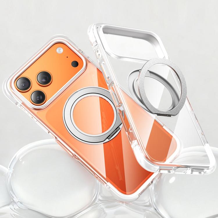 For iPhone 17 Pro Max GEBEI Vacuum Airbag TPU + Acrylic 360 Rotating Bracket Magnetic Shockproof Phone Case(White)