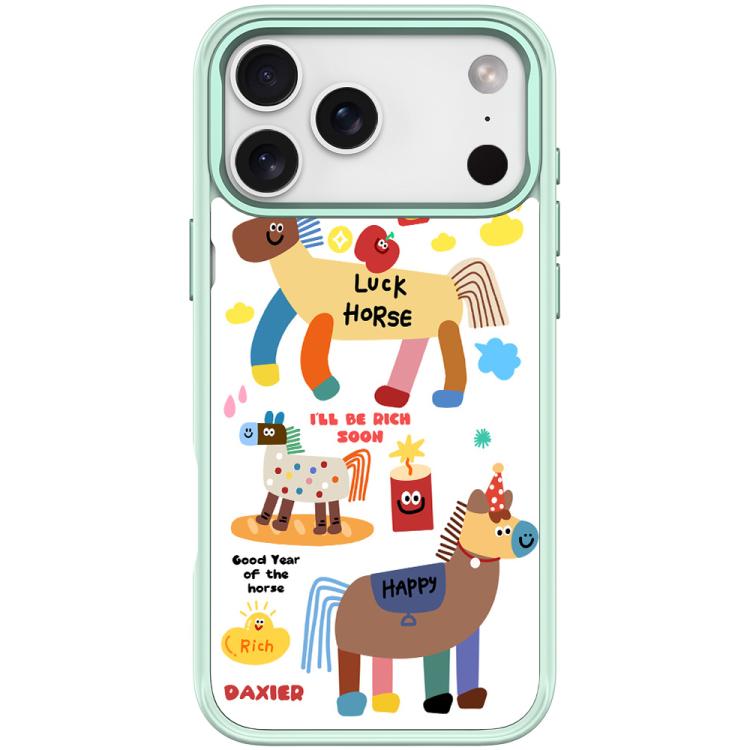 For iPhone 17 Pro Max Get Rich Immediately Pattern Magnetic Phone Case(Light Green)