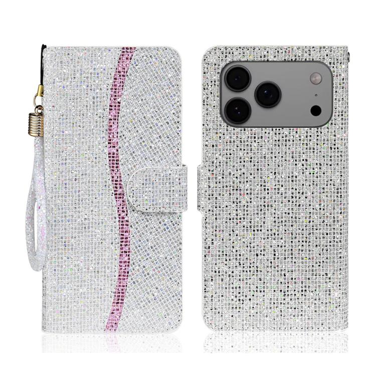 For iPhone 17 Pro Max Glitter Powder Filp Leather Phone Case(Silver)