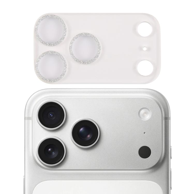 For iPhone 17 Pro Max Glitter Ring Tempered Glass Camera Lens Film(Silver)